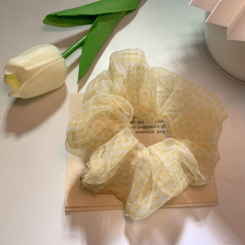 Dây buộc tóc co giãn họa tiết kẻ sọc phong cách retro thời trang dành cho nữ