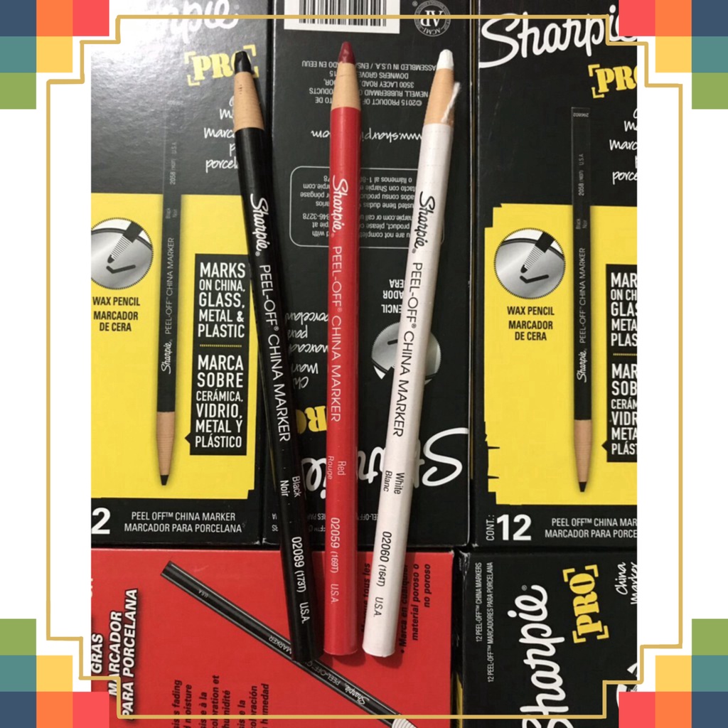 CHÌ ĐÁFREESHIPChì Kẻ Mày Không Trôi-SHARPIE PRo -Đen Đỏ Trắng-USA /scosmetic68