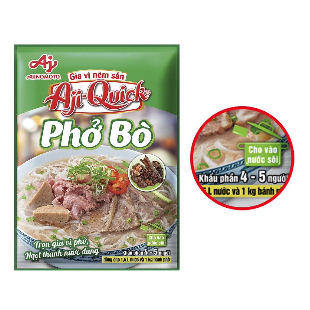 Lốc 6 gói Phở Bò Aji-Quick (57g x 6 Gói)