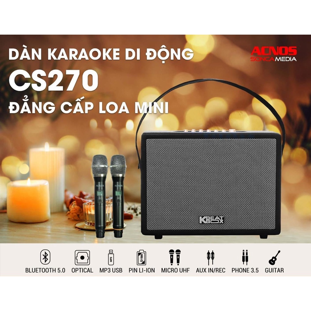 Loa Karaoke ACNOS CS270 - Tặng kèm túi balo - hàng chính hãng