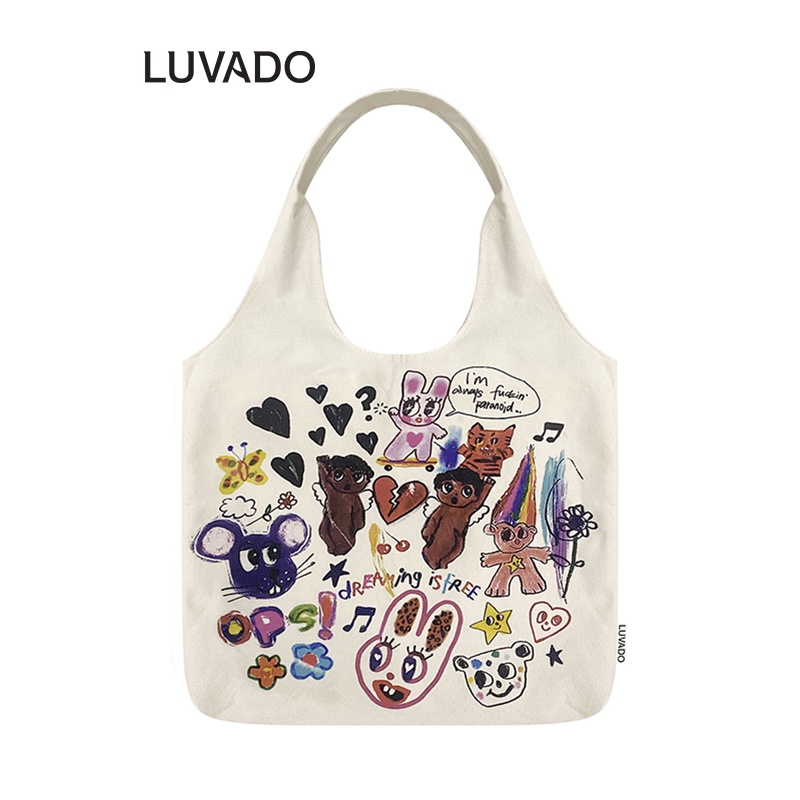 Túi tote vải mềm trơn đeo chéo canvas giá rẻ LUVADO TX791