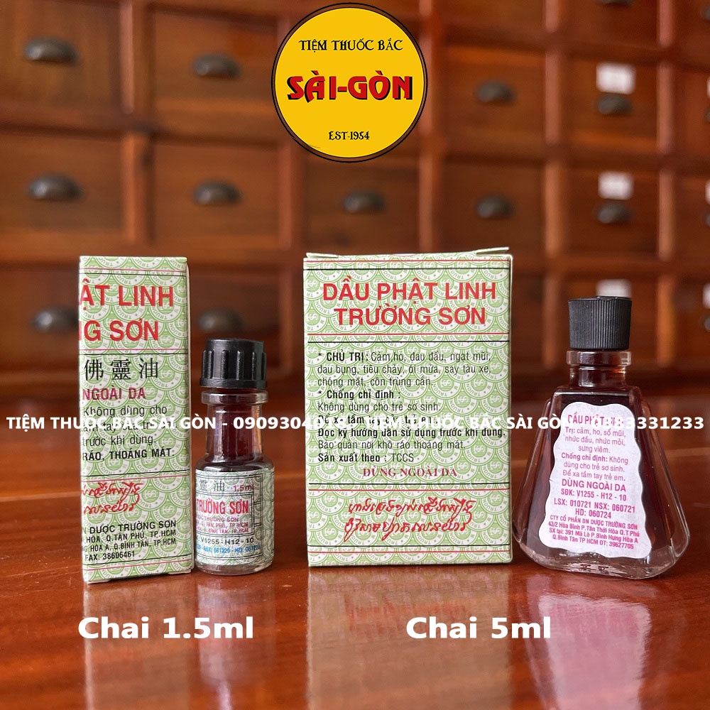 Dầu Gió Phật Linh Trường Sơn - Tiệm Thuốc Bắc Sài Gòn