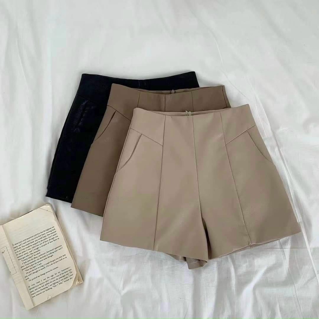 Quần short da cạp cao Chamia dáng phồng nhẹ nhàng tôn dáng | BigBuy360 - bigbuy360.vn