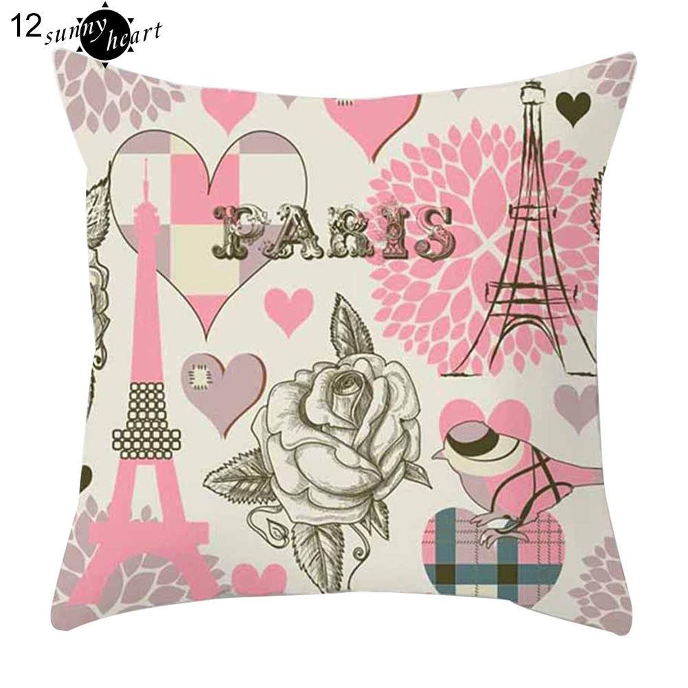 Áo Gối Khổ Vuông 45Cm X 45Cm In Họa Tiết Hoa Hồng Trang Nhã