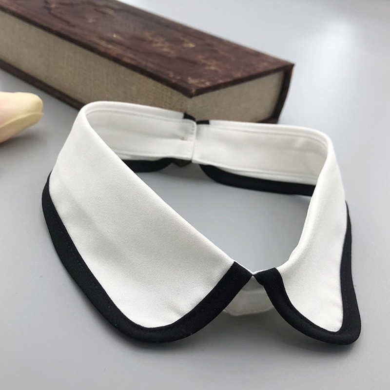 Vòng Cổ Choker Màu Trắng Đen Phối Nút Tháo Rời Được Phong Cách Vintage Thanh Lịch Cho Nữ