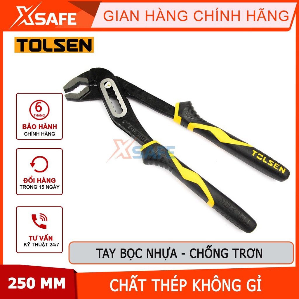 Kìm mỏ quạ cao cấp TOLSEN 10029 10&quot; (250mm) kềm mỏ quạ chất liệu thép Cr-V chống rỉ sét, mũi kềm rắn chắc [CHÍNH HÃNG]