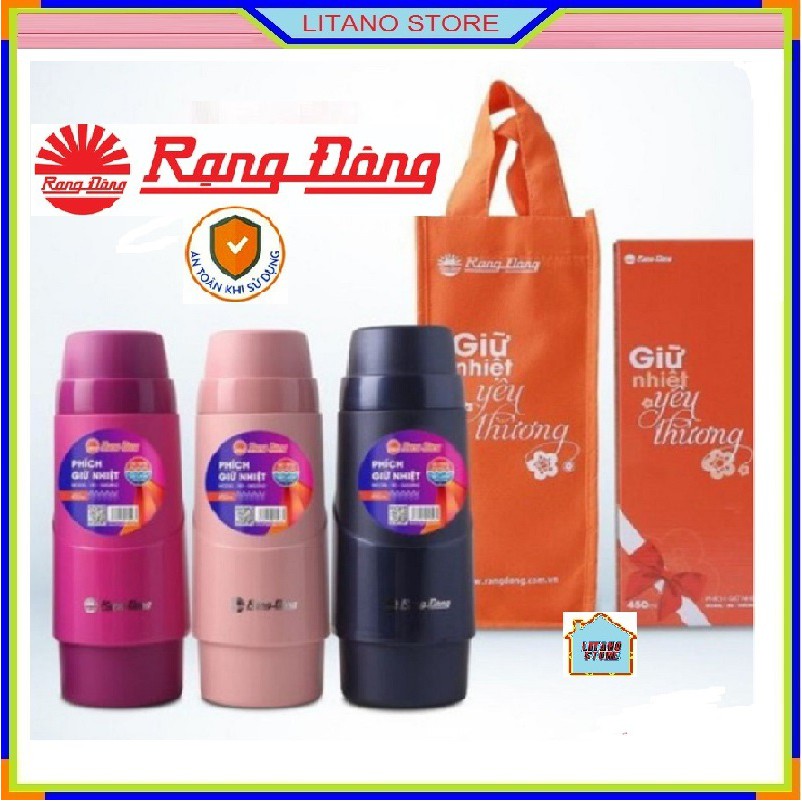 Bình Nước Giữ Nhiệt Cao Cấp Rạng Đông Dung Tích 450ml Hàng Chính Hãng