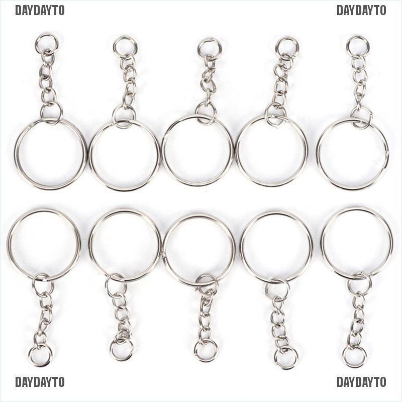 Set 50 Móc Chìa Khóa Bằng Bạc Bóng DIY