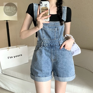 Quần Yếm Ngắn Ống Rộng Lưng Cao Thời Trang