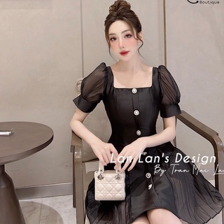 Váy thiết kế cầu kỳ tagta phối tơ nến khuy đá long lanh sang chảnh