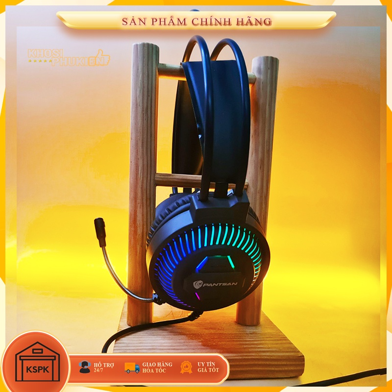 TAI NGHE MÀU HỒNG / MÀU ĐEN CÓ LED 7 MÀU DÒNG GAMING CHỤP TAI CÓ MIC KSPK TNGAMING