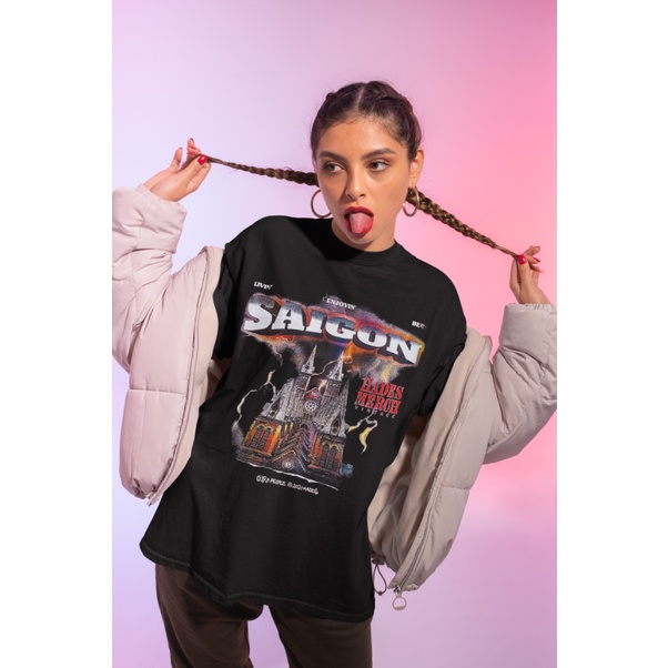 Áo Thun Nam Cổ Tròn Hades Saigon Spirit Tee Phong Cách Retro Áo Phông Sài Gòn | BigBuy360 - bigbuy360.vn