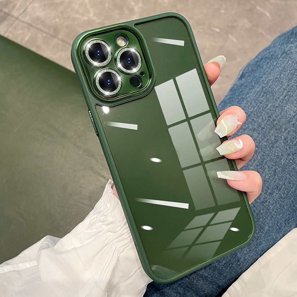 Mới Ốp Điện Thoại Cứng Trong Suốt Mạ Viền Sang Trọng Cho iPhone 13 Pro MAX 11 12 Pro MAX