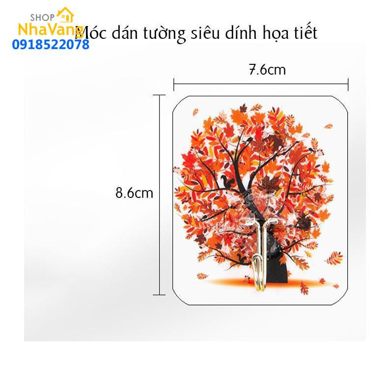 HCM Combo 20 chiếc móc dán tường 3D chịu lực siêu dính họa tiết 3D sinh động-GIAO MÀU NGẪU