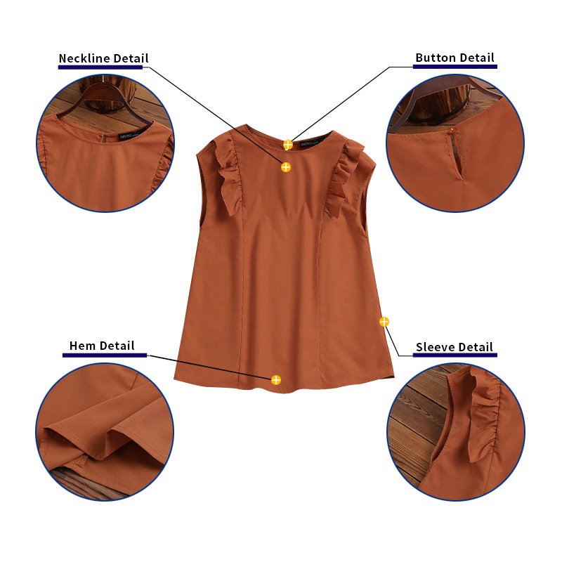 Áo không tay Zanzea cổ tròn màu trơn thời trang Hàn Quốc thịnh hành cho nữ