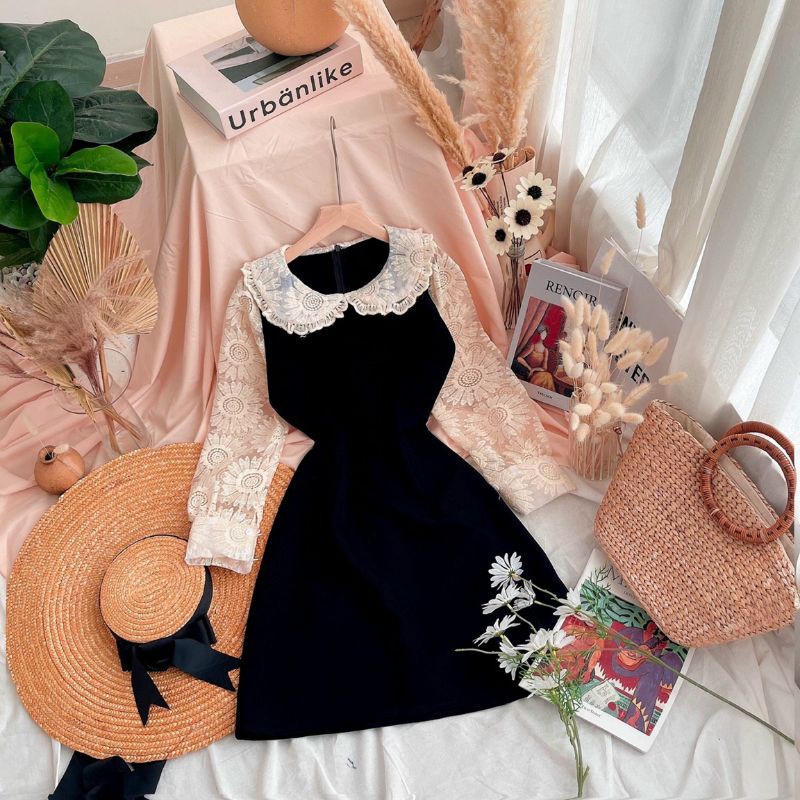 Đầm suông doll phối xô thêu✨