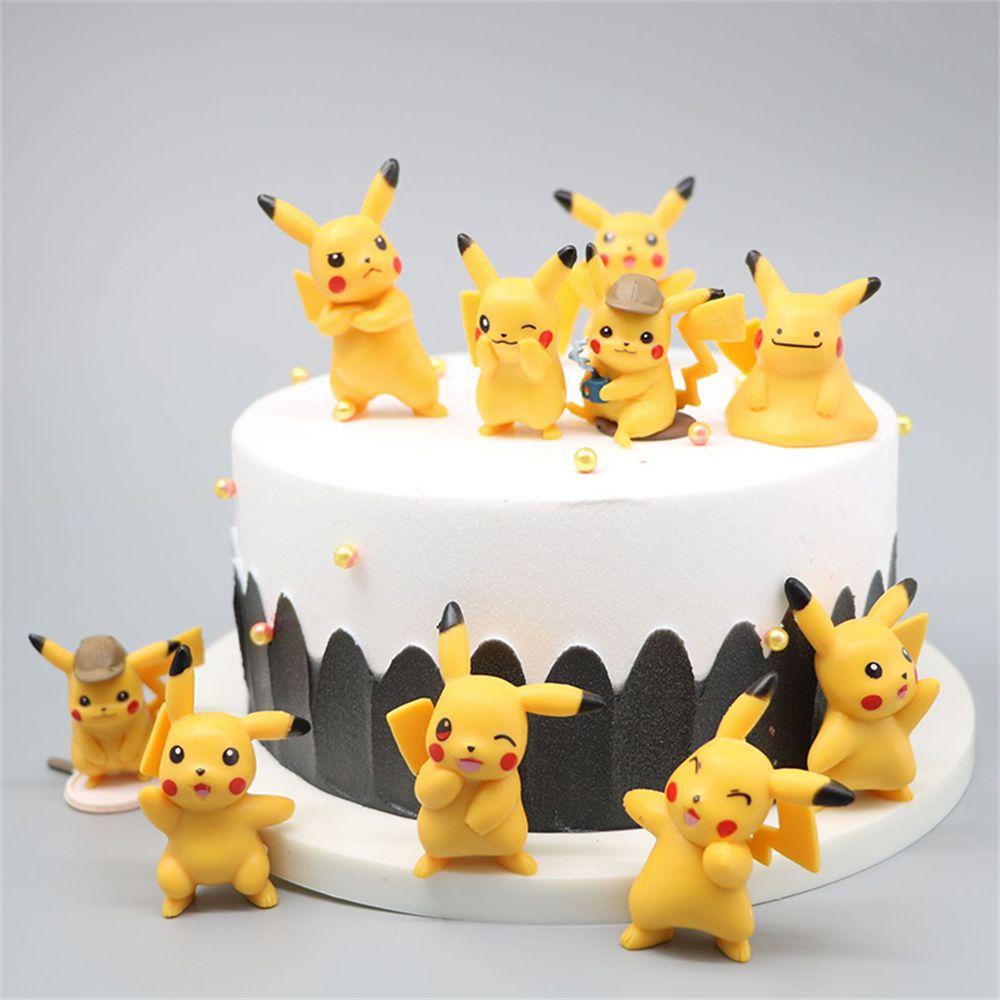 Set 10 Mô Hình Đồ Chơi Nhân Vật Pikachu Trang Trí Bánh Kem