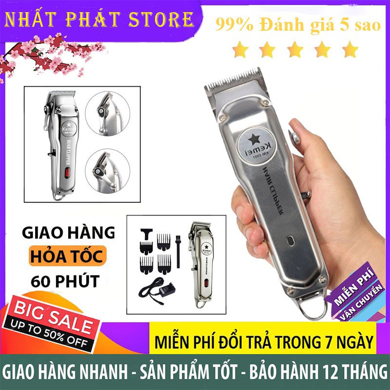 Tông đơ cắt tóc Kemei 1998 Chính Hãng Pin Lithium 2000mAh (HÀNG FULLBOX - BH 12 THÁNG)