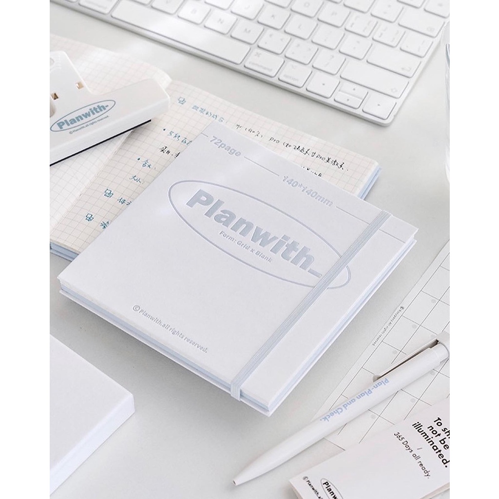 Sổ May Gáy PLANWITH Giấy 100Gsm Thương hiệu RosyPosy Form Vuông