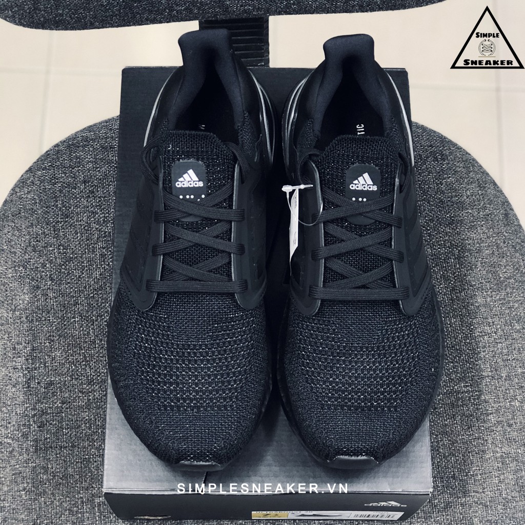 Giày Ultra Boost 20 Chính Hãng 🔥FREESHIP🔥Adidas Ultraboost 20 Triple Black Metallic Silver - Giày Chạy Bộ Adidas Auth