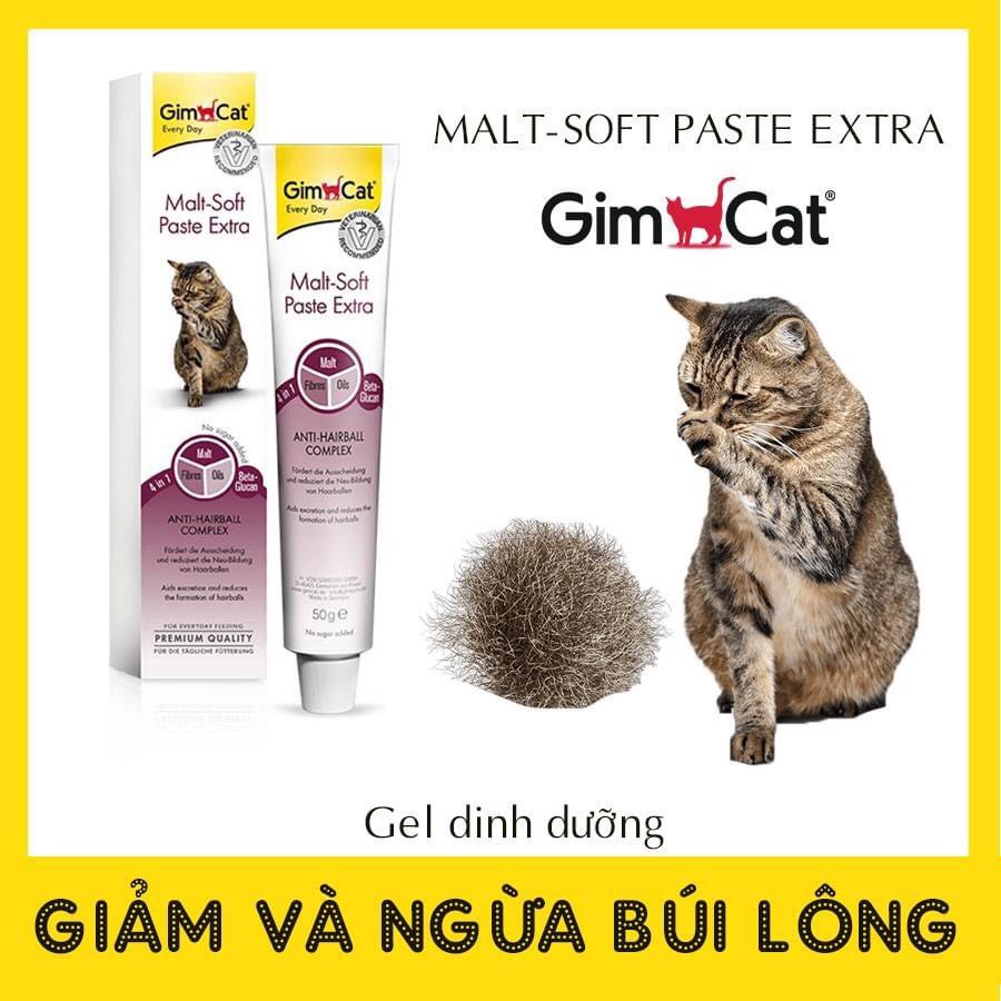 Gel Tiêu Búi Lông GimCat Malt-Soft Extra Professional tránh gây tắc ruột cho Mèo - 50g