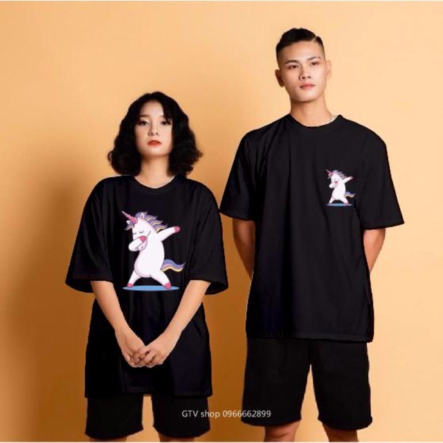 [ẢNH &amp; VIDEO THẬT] Áo thun tay lỡ unisex fom rộng freesize nam nữ, ngựa unicorn.    .