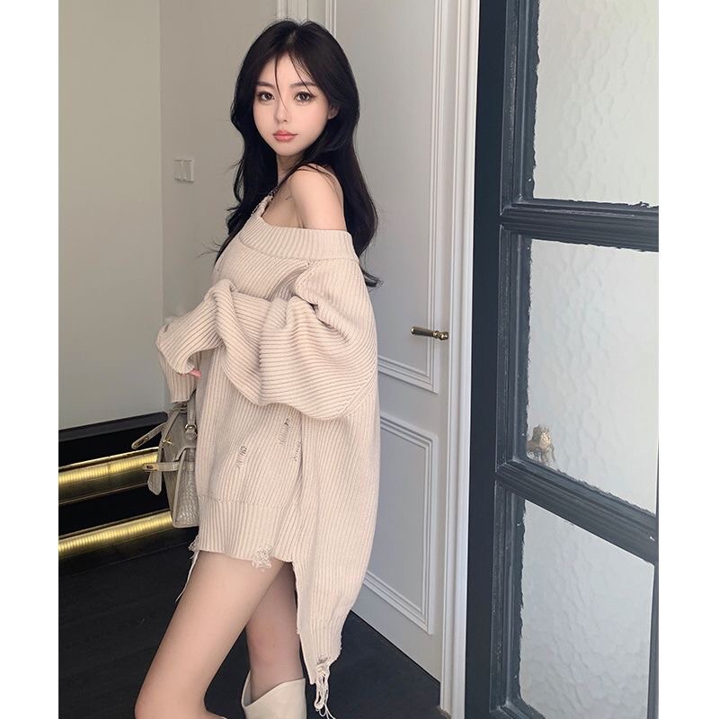 Áo len trễ vai Thiết Kế theo phong cách Sexy , Đường Phố🙈