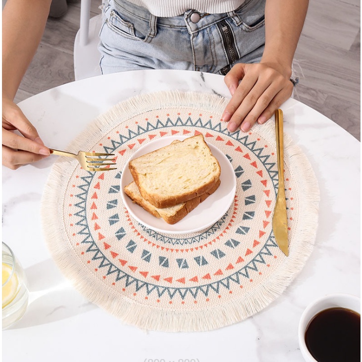 THẢM TRÒN 33CM-90CM, họa tiết vintage, phụ kiện decor, thảm lót trang trí