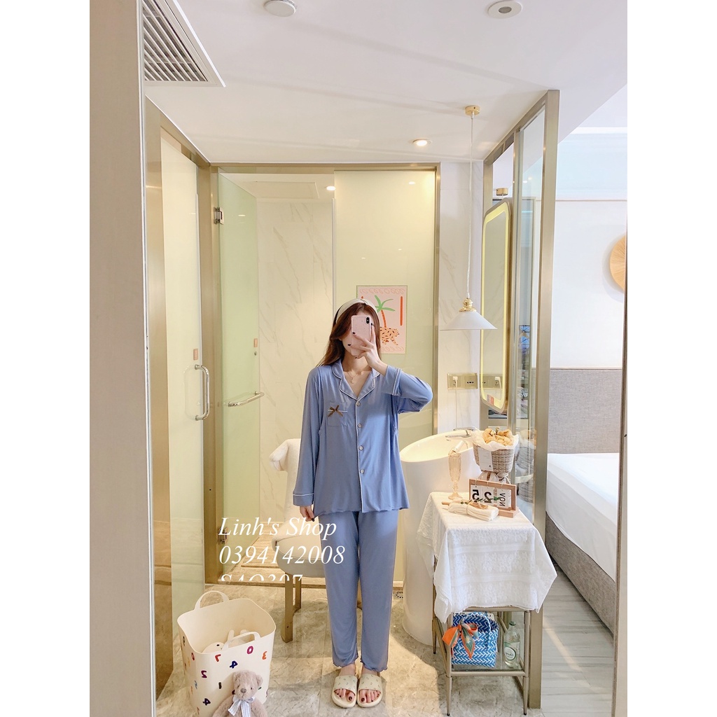 Bộ Bầu COTTON Dài Tay Sau Sinh ở cữ cho bé bú SAQ358
