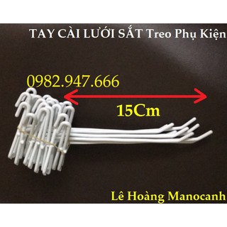 Móc Tay Cài 50 Chiếc Sắt Sơn Trắng Dài 15Cm Treo SPPK Lưới Sắt