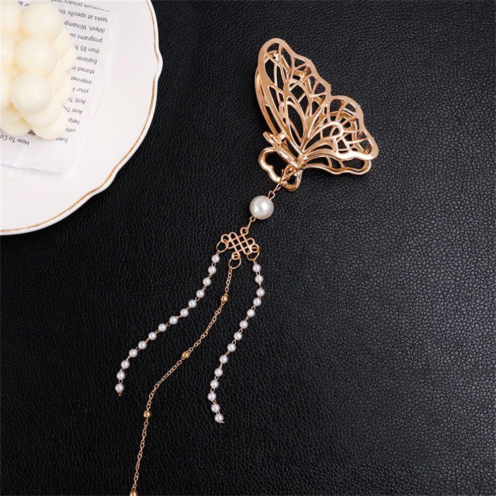 Kẹp Tóc Càng Cua Tua Rua Bằng Kim Loại Phong Cách Harajuku Thanh Lịch Có Thể Tháo Rời