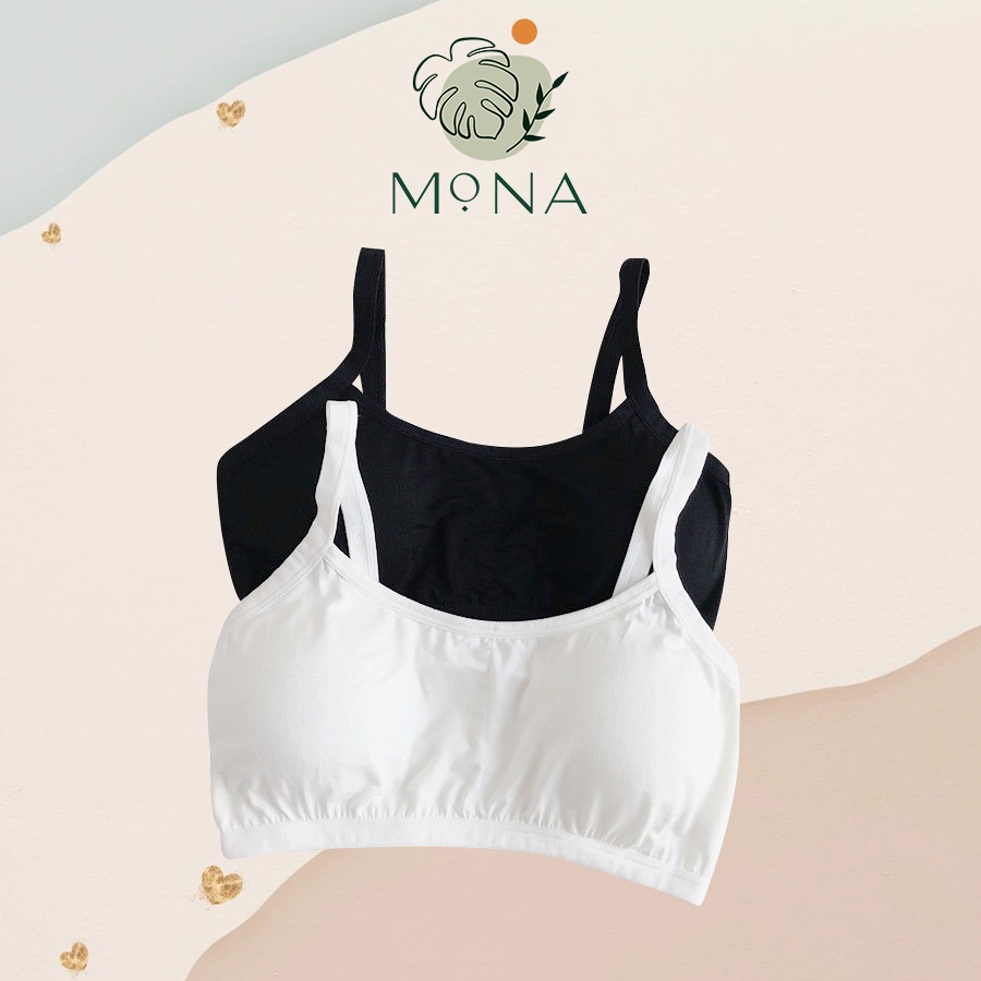 Áo Lót Nữ - Áo Lá Bra Học Sinh Chất Cotton 3 Dây Ngang Đồ Lót Có Đệm Ngực Không Gọng BR019