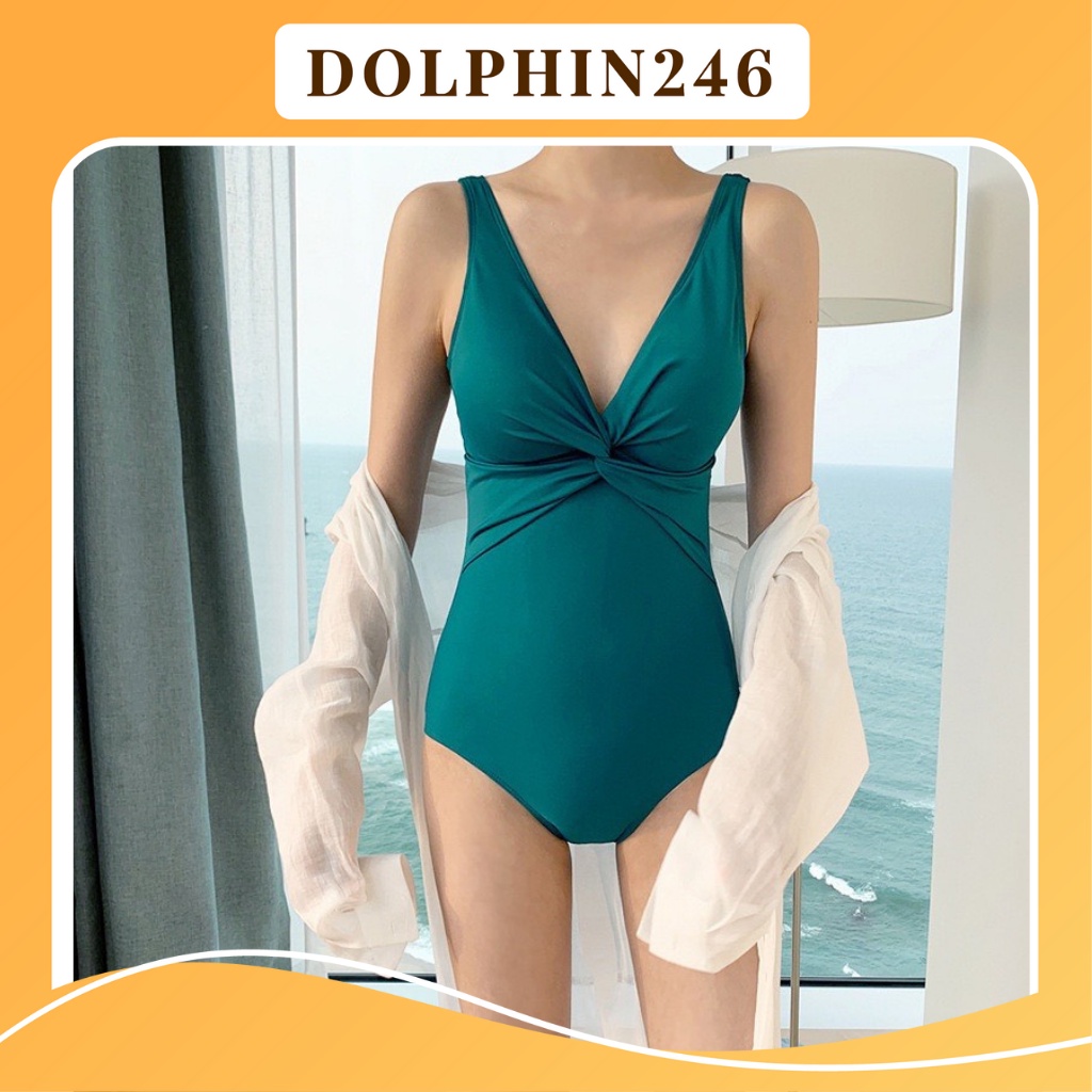 Bikini sang chảnh 1 mảnh đồ bơi đi biển độc lạ liền thân kín đáo sexy Hàn Quốc nâng ngực hở lưng che bụng 2569 E-13