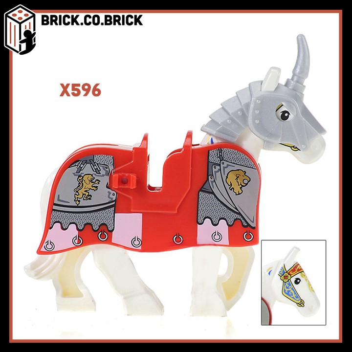 X0158 - Đồ Chơi Lắp Ráp Mô Hình Sáng Tạo - Minifigure và Non Lego Ngựa chiến Trung Cổ - Horse phim Lord of the Rings