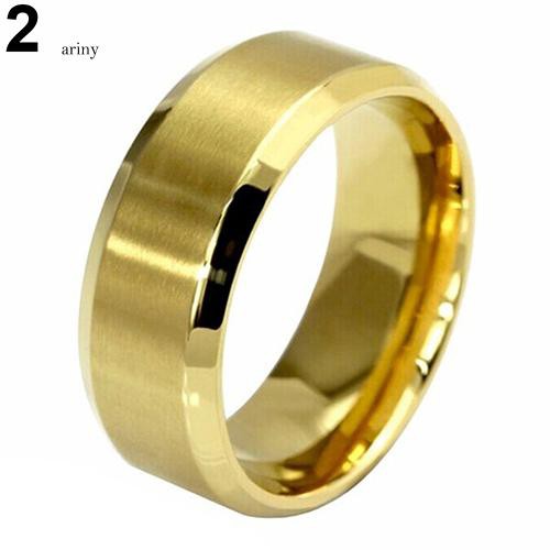 ★Nhẫn Titan Mạ VàNg 18K Đơn GiảN 8mm (Size US 5-14)