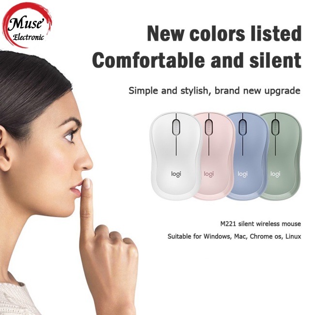 Chuột Quang Không Dây Logitech M221 Chống Ồn 1000dpi 2.4ghz 3 Nút Bấm