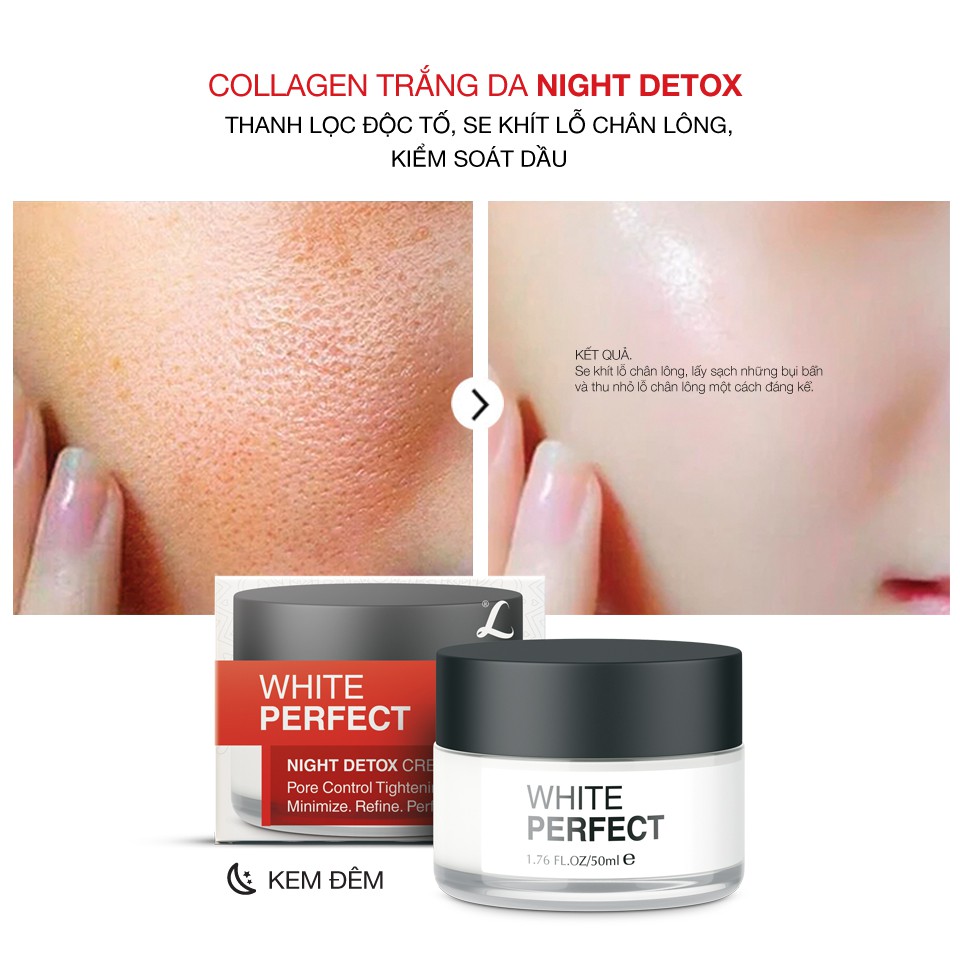 BỘ KEM COLLAGEN TRẮNG DA ĐỀU MÀU, THANH LỌC ĐỘC TỐ, SE KHÍT LỖ CHÂN LÔNG, KIỂM SOÁT DẦU NGÀY+ĐÊM LANGCE