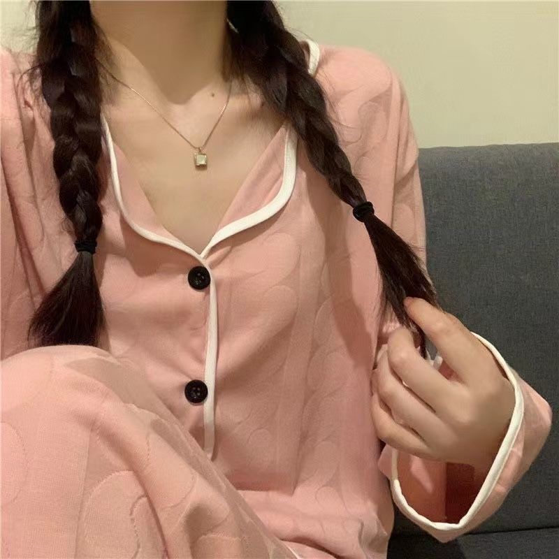 Bộ Đồ Ngủ Pijama Dài Tay Plus Size Phong Cách Nhật Bản Thời Trang Xuân Thu Mới Cho Nữ