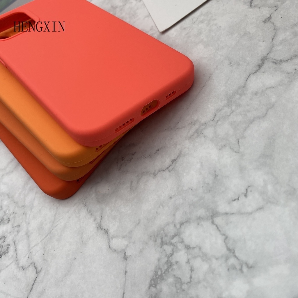 Orange series liquid silicone phone case suitable for iPhone7 8 SE2020 7P 8P XS XR XSMAX 11 PRO 12 PRO MAX All-inclusive drop protection case