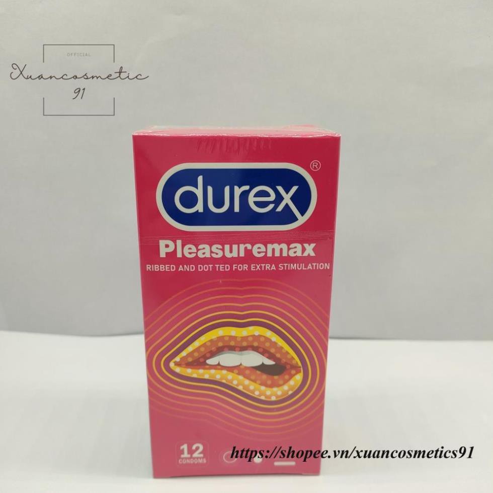 PHIÊN BẢN MỚI Bao cao su durex pleasuremax  chính hãng  thiết kế siêu mỏng có gân nhiều bôi trơn tăng khoái cảm hộp 12c
