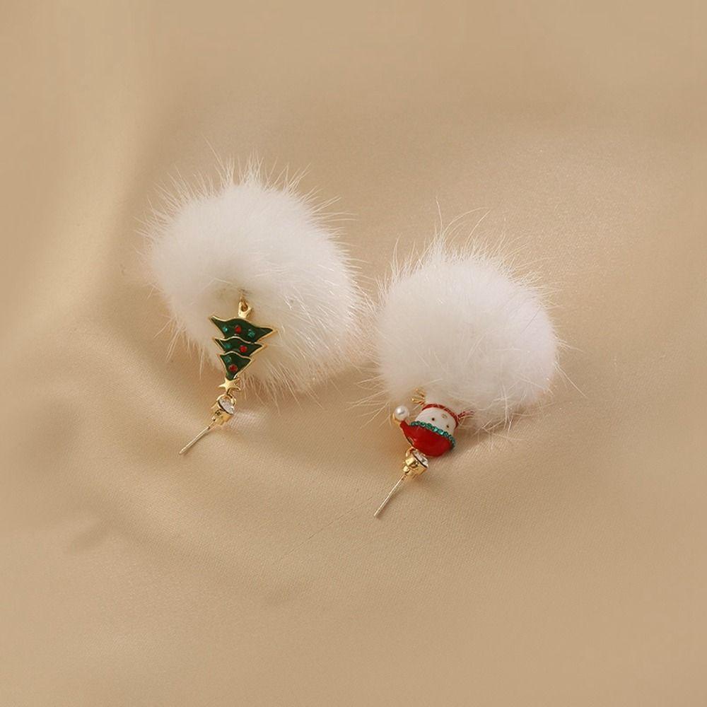 Khuyên Tai Hợp Kim Đơn Giản Hình Cây Thông Giáng Sinh Phong Cách Hàn Quốc