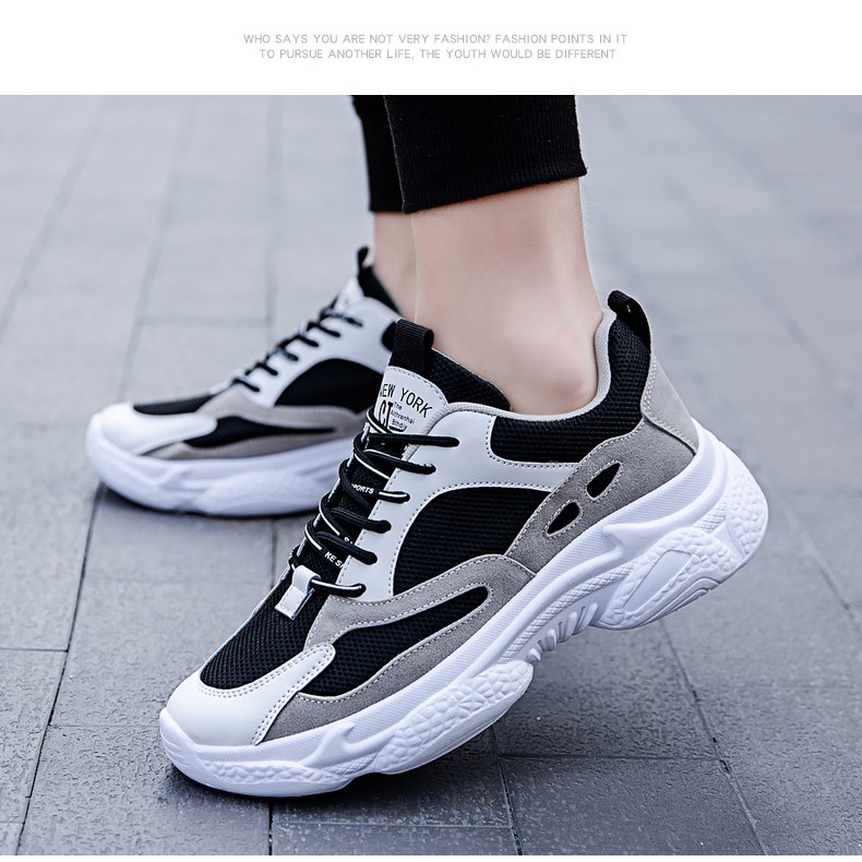 GiàyThể Thao  Nam Giày Sneaker kiểu dáng ôm chân tăng chiều cao 5cm chống trơn da lộn kèm video thật hd43