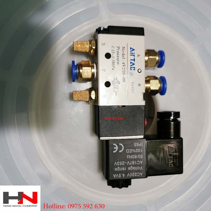 SALE Van điện từ khí nén - 4v210-08 có loại sịn đủ cút nối nhanh ống 8mm