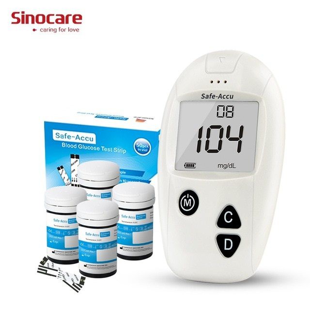 Máy đo đường huyết Sinocare Safe-Accu + 50 que thử TẶNG THÊM 50 kim chích máu