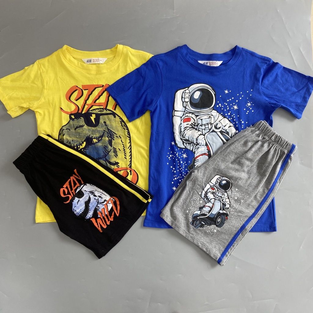 Đồ Bộ Bé Trai Size Đại Set Bộ Trẻ Em Chất Cotton Mền Mại, Họa Tiết in 22kg - 45kg 5 - 14 tuổi - STHD