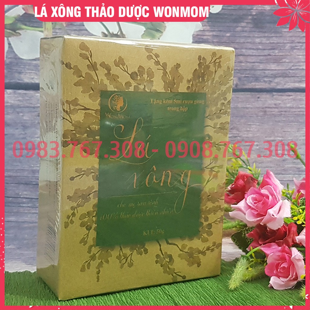 Hộp Lá Xông Toàn Thân  Cho Mẹ Sau Sinh Wonmom (50gr/gói) - 8938510206358