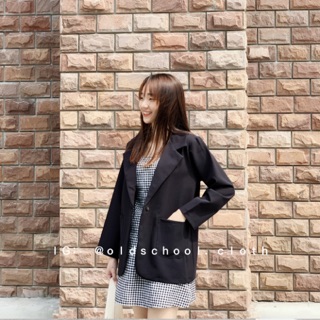 BLAZER ĐEN 1 CÚC TÚI VUÔNG (ảnh thật/sẵn)