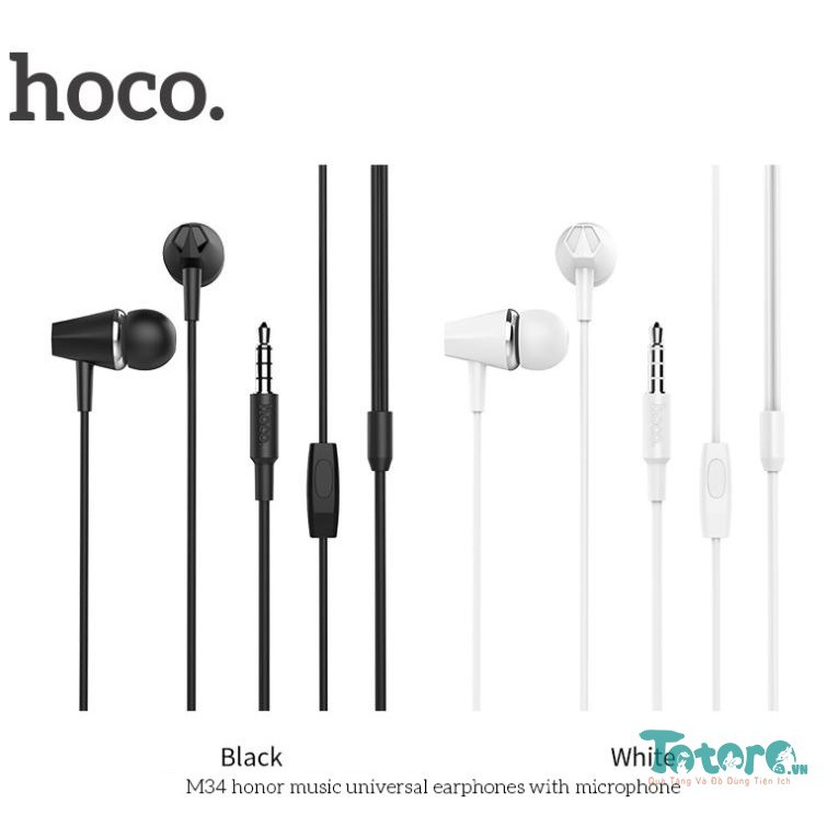 Tai nghe Earphone In-ear Hoco M34 Lục lăng - CH Hoco M72 - Đen