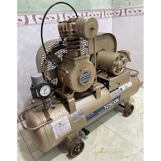 ☑️Máy nén khí Nhật bãi.Toshiba 1hp 39l áp 8kg đầu khô