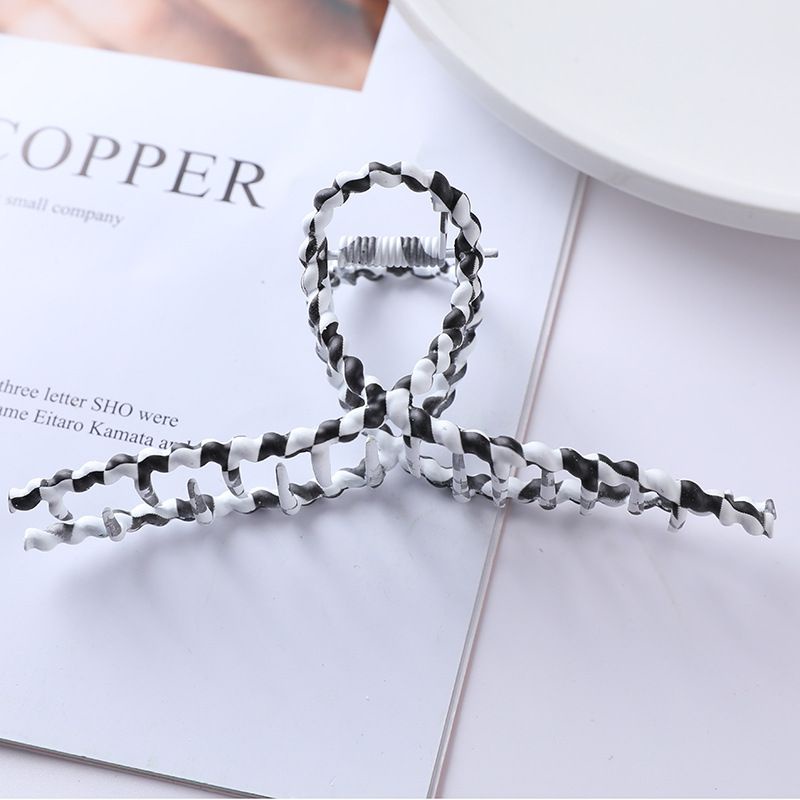 Kẹp Tóc Kim Loại Caro, kẹp tóc trắng đen